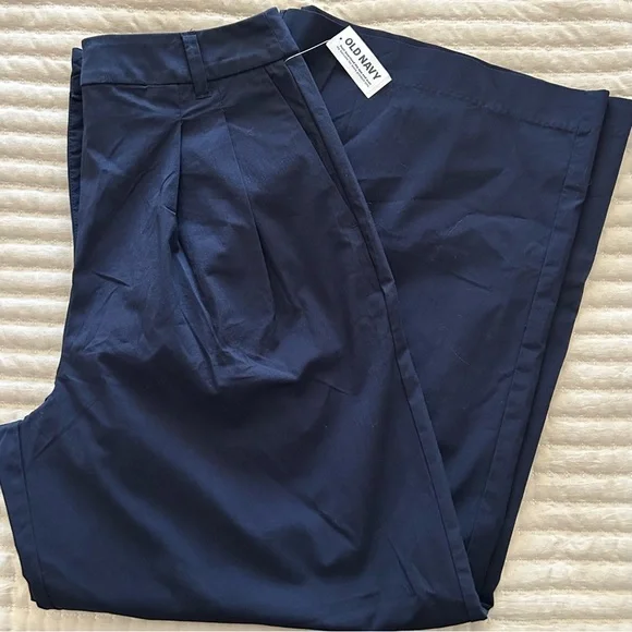 NWT, Old Navy Women’s Extra High-Rise Super Wide-Leg Pleated Navy Pants, Size 6 - Picture 9 of 9
